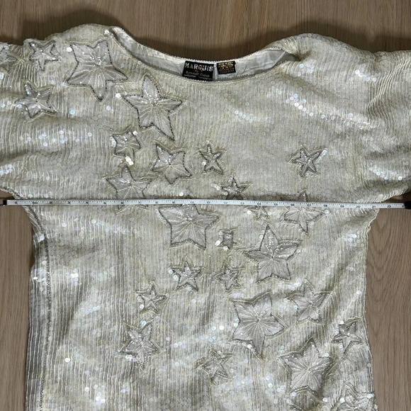 VINTAGE Marquis By Randall Cosco 100% Silk Sequin Skirt and Top - Picture 8 of 15